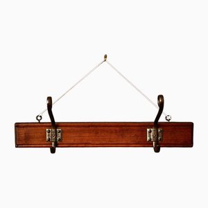 Vintage Bistro Wood and Metal Coat Rack, 1950s-AIU-1789767