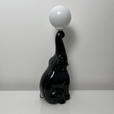 Vintage Black Ceramic Elephant and Balloon Table Lamp-XOM-2026017