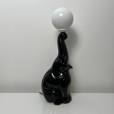 Vintage Black Ceramic Elephant and Balloon Table Lamp-XOM-2026017