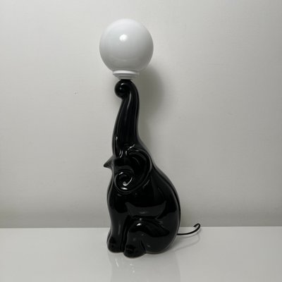 Vintage Black Ceramic Elephant and Balloon Table Lamp-XOM-2026017