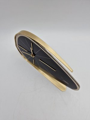 Vintage Black Clock in Brass and Plastic by Prim, 1950-RKF-1819880