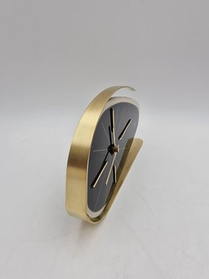 Vintage Black Clock in Brass and Plastic by Prim, 1950-RKF-1819880