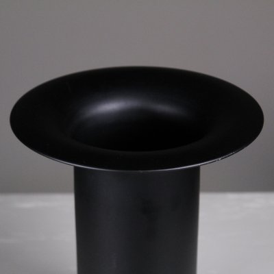 Vintage Black Cylindrical Vase-VJY-1791661