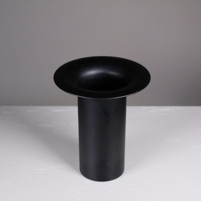 Vintage Black Cylindrical Vase-VJY-1791661