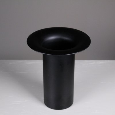 Vintage Black Cylindrical Vase-VJY-1791661