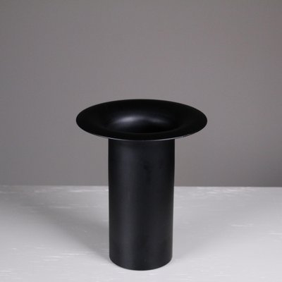 Vintage Black Cylindrical Vase-VJY-1791661