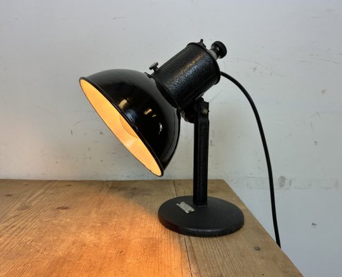 Vintage Black Enamel Table Lamp, 1950s-CGF-1718312