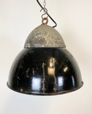 Vintage Black Enameled Hanging Lamp, 1930s-CGF-864409