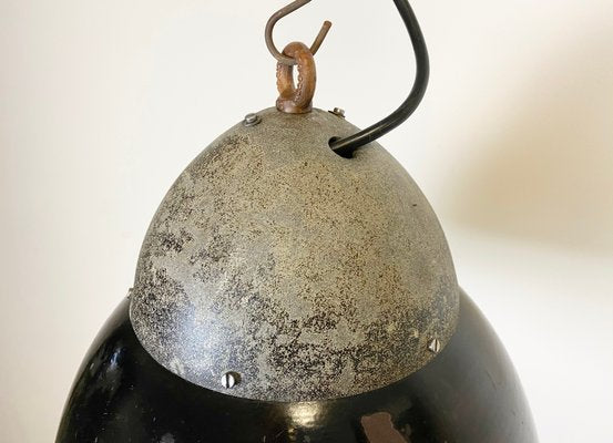 Vintage Black Enameled Hanging Lamp, 1930s-CGF-864409