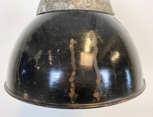 Vintage Black Enameled Hanging Lamp, 1930s-CGF-864409