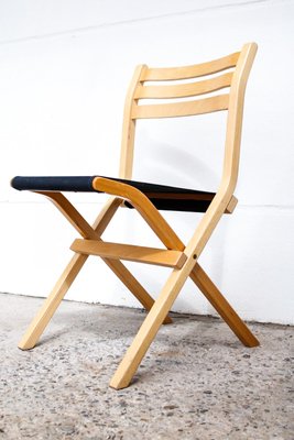 Vintage Black Fabric & Birch Palo Folding Chair from Ikea, 1980s-FUP-722856