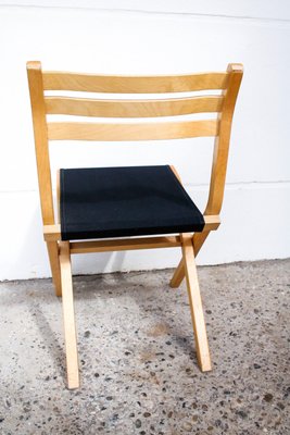 Vintage Black Fabric & Birch Palo Folding Chair from Ikea, 1980s-FUP-722856