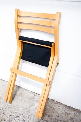 Vintage Black Fabric & Birch Palo Folding Chair from Ikea, 1980s-FUP-722856