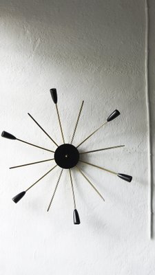 Vintage Black & Gold Sputnik Wall Lamp, 1950s-UMB-1396357