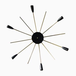 Vintage Black & Gold Sputnik Wall Lamp, 1950s-UMB-1396357