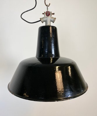 Vintage Black Industrial Ceiling Lamp, 1930s-CGF-828606