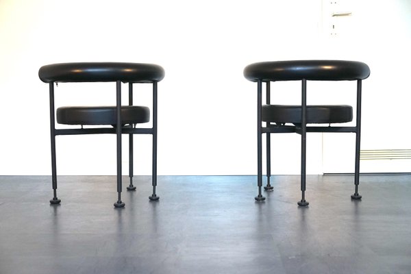 Vintage Black Leather Side Chairs by Martin Visser 1979, Set of 2-CIP-2023640