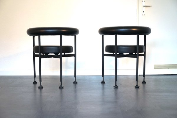 Vintage Black Leather Side Chairs by Martin Visser 1979, Set of 2-CIP-2023640