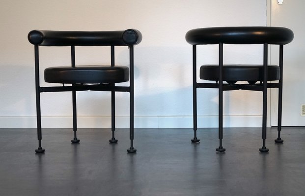 Vintage Black Leather Side Chairs by Martin Visser 1979, Set of 2-CIP-2023640