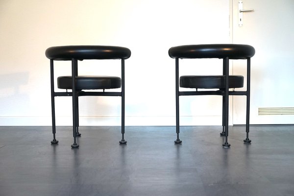 Vintage Black Leather Side Chairs by Martin Visser 1979, Set of 2-CIP-2023640