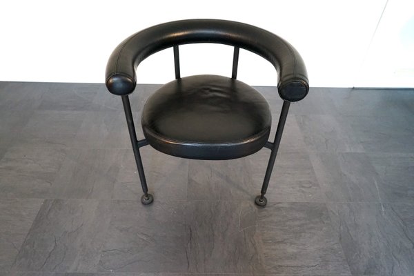 Vintage Black Leather Side Chairs by Martin Visser 1979, Set of 2-CIP-2023640