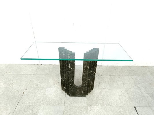 Vintage Black Marble Console Table from Cattelan, Italy, 1980s-IRH-1818085