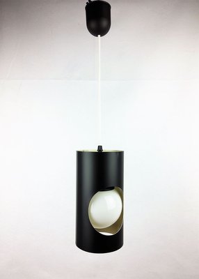 Vintage Black Metal Ceiling Lamp, 1960s-YBU-699665