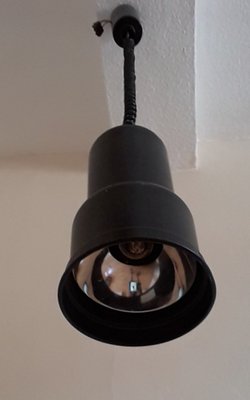 Vintage Black Painted Metal Ceiling Lamp, 1970s-HOI-1334748