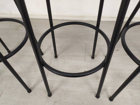 Vintage Black Stools, Set of 3-EAD-1176640