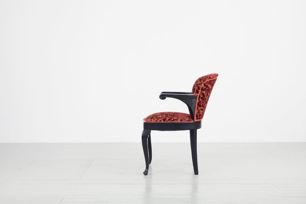 Vintage Black Upholstered Armchair, 1930s-AA-1314138