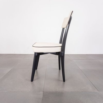 Vintage Black & White Wood Chair, 1940s-ZLY-893879