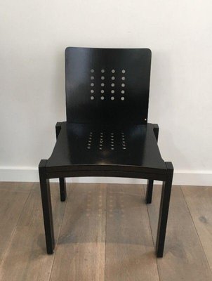 Vintage Black Wooden Chair-BA-1335798