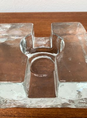 Vintage Block Glass Double Tea Warmer Candle Holder-UAH-1259377