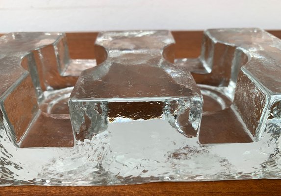 Vintage Block Glass Double Tea Warmer Candle Holder-UAH-1259377