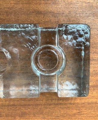 Vintage Block Glass Double Tea Warmer Candle Holder-UAH-1259377