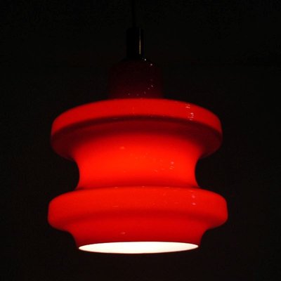 Vintage Blood Red Glass Ceiling Lamp, 1970s-WK-919833