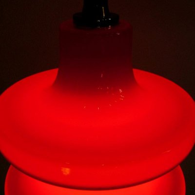 Vintage Blood Red Glass Ceiling Lamp, 1970s-WK-919833