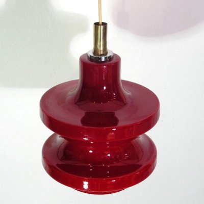 Vintage Blood Red Glass Ceiling Lamp, 1970s-WK-919833