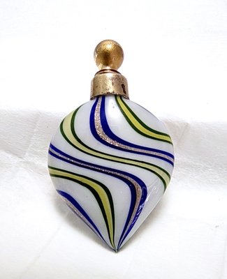 Vintage Blown Glass Canes and Brass Miniature Perfume Bottle, 1930s-JPQ-1817622