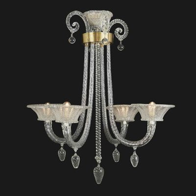 Vintage Blown Glass Chandelier, 1940s-TBU-2038135