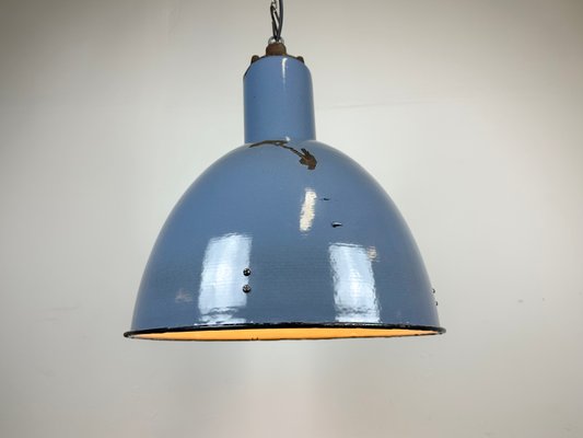 Vintage Blue Cast Iron Ceiling Lamp, 1950s-CGF-1438747