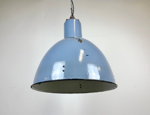 Vintage Blue Cast Iron Ceiling Lamp, 1950s-CGF-1438747