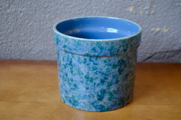 Vintage Blue Ceramic Pot Cover from Niederviller, 1970s-AIU-2031556