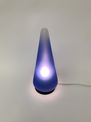 Vintage Blue Glass Cone Table Lamp, 1970s-BGP-1325250