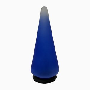 Vintage Blue Glass Cone Table Lamp, 1970s-BGP-1325250