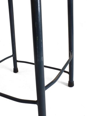 Vintage Blue Metal Frame Stools, Set of 4-PX-623322