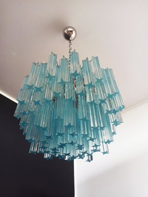 Vintage Blue Murano Glass Quadriedri Ceiling Lamp, 1980s-FHZ-705806