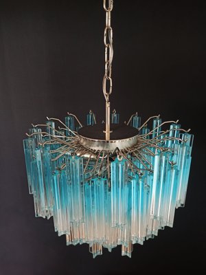 Vintage Blue Murano Glass Quadriedri Ceiling Lamp, 1980s-FHZ-705806