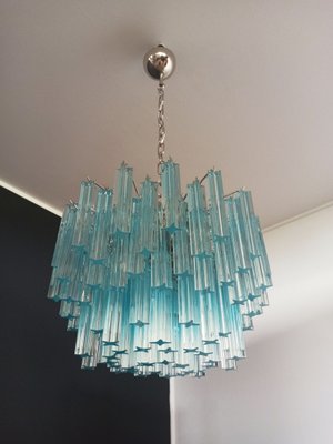 Vintage Blue Murano Glass Quadriedri Ceiling Lamp, 1980s-FHZ-705806