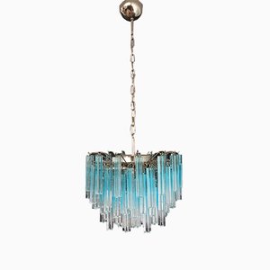 Vintage Blue Murano Glass Quadriedri Ceiling Lamp, 1980s-FHZ-705806